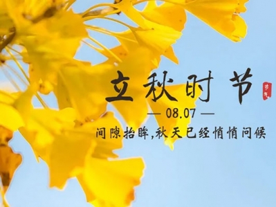 云天收夏色，木叶动秋声!汉逊提醒您，今日立秋!